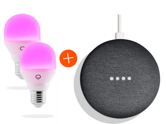Google Home Mini + 2x LIFX Mini Colour für 86€ - Intelligenter Lautsprecher mit Sprachsteuerung