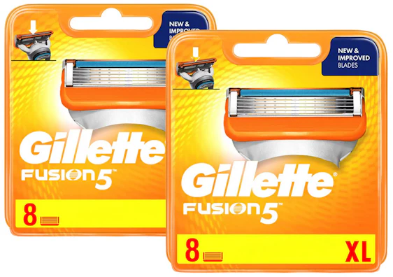 16x Gilette Fusion 5-Rasierklingen für 36€ – zum Trimmen und Rasieren, 2x Ersatzpackungen in OVP