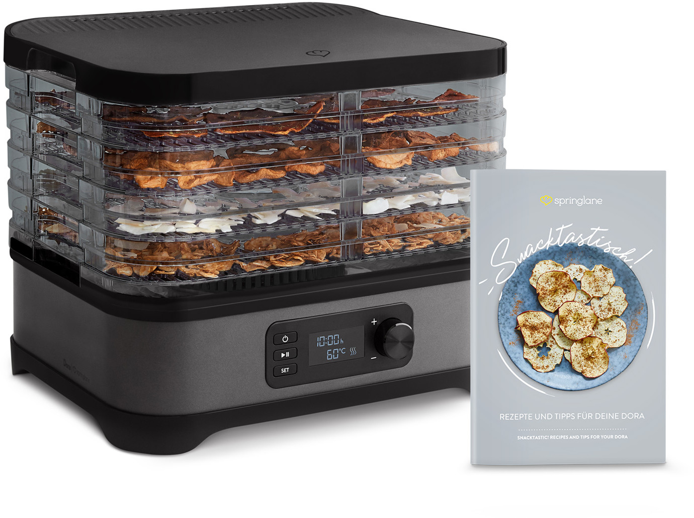 *Vorbei*Dörrautomat Dora + Rezeptbuch für 68€ – BPA-frei, mit 5 Rosten &amp; digitialer Zeitschaltuhr