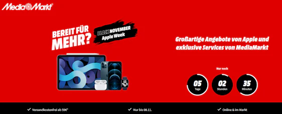 Apple Week bei Media Markt 💻⌚− z.B.: Apple Pencil (2. Generation) für 106€