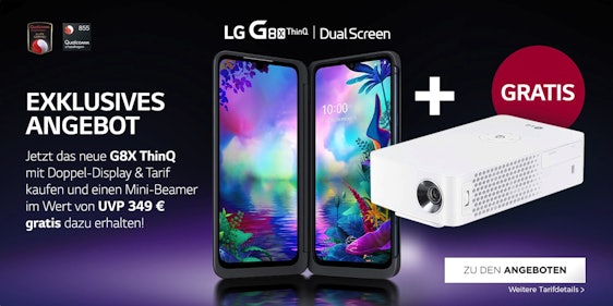 LG G8X Thinq + LG PH30JG – Handy mit 2 Bildschirmen + Gratis-Beamer