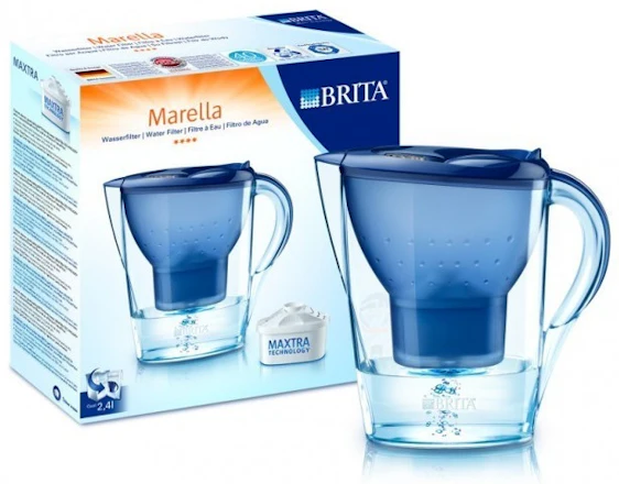 Brita Marella Cool + 12 Kartuschen für 46€ – Filterkanne für 1,4 l gefiltertes Wasser, elektronische Filterwechselanzeige