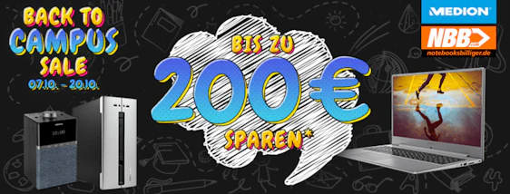 Nur bis morgen! Medion Back to Campus Aktion bei NBB – bis zu 200€ Rabatt auf ausgewählte Artikel 💻