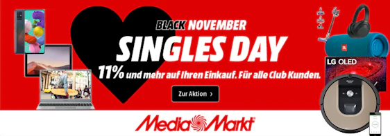Media Markt Singles' Day Angebote 2020 » 11% auf alles 💗 Die 24 besten Deals am 11.11. im Preischeck ✅