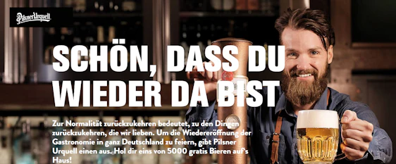 Pilsner Urquell Aktion: 1 von 5.000 gratis Bieren genießen