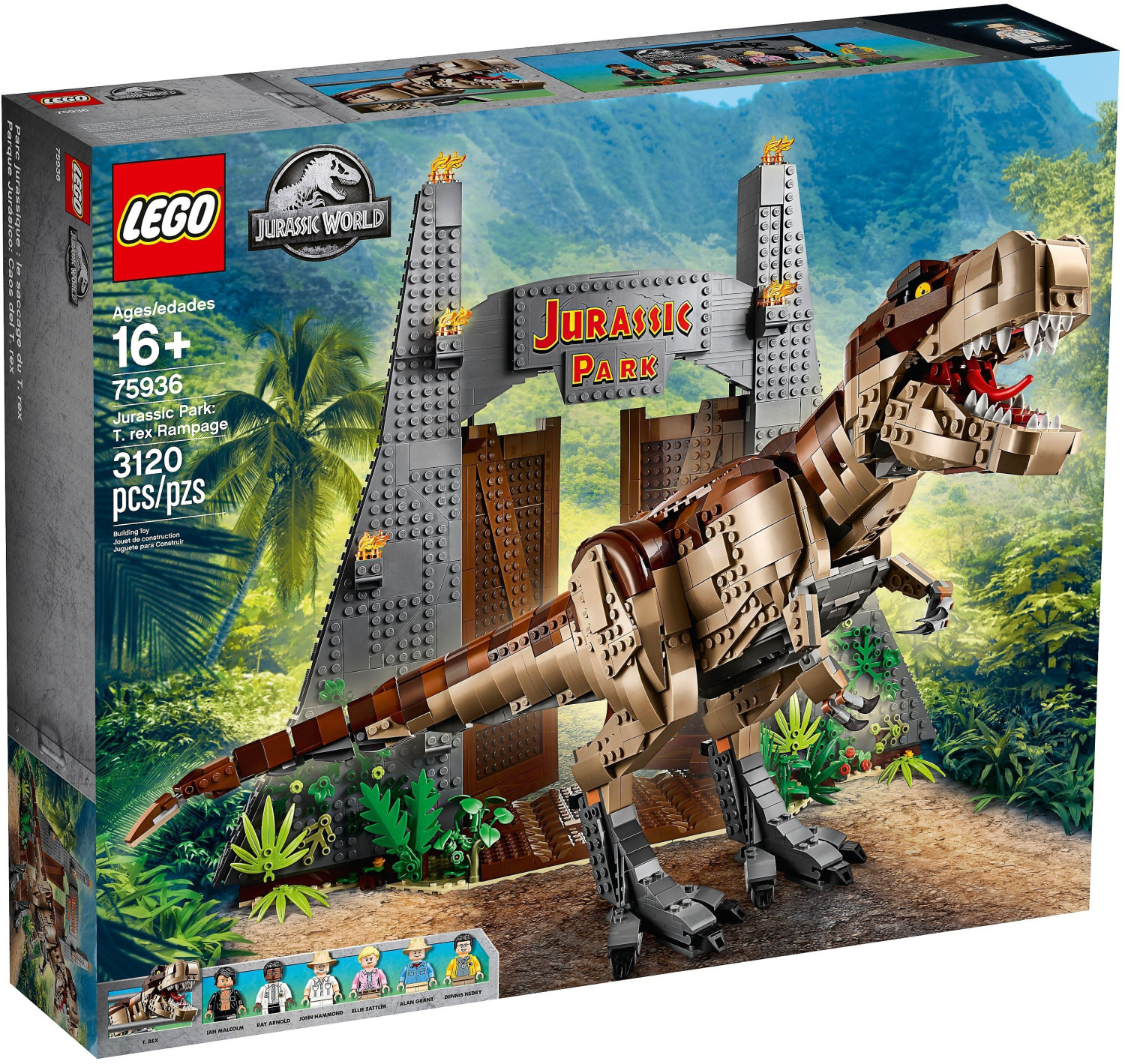 Lego Jurassic World T. Rex' Verwüstung (75936) für 202€ - 3120 Teile, mit 70cm langem T-Rex