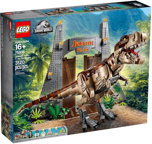 Lego Jurassic World T. Rex' Verwüstung (75936) für 202€ - 3120 Teile, mit 70cm langem T-Rex
