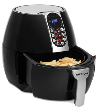 Medion MD 17320 Heißluftfritteuse für 60€ - mit 2,5l-Korb für ca. 800g Pommes