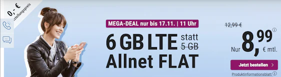 1GB geschenkt! Simply LTE 5000 für 8,99€/Monat - 6GB LTE, Allnet- und SMS-Flat