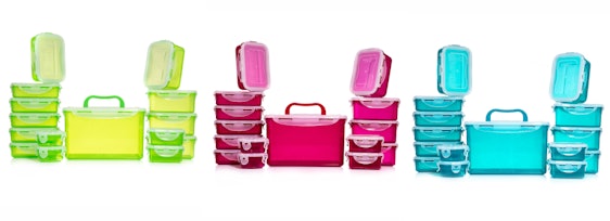 LocknLock Frischhaltedosen für 24€ – 15 stapelbare Dosen mit Farbauswahl, Volumen von 100ml-4,5l