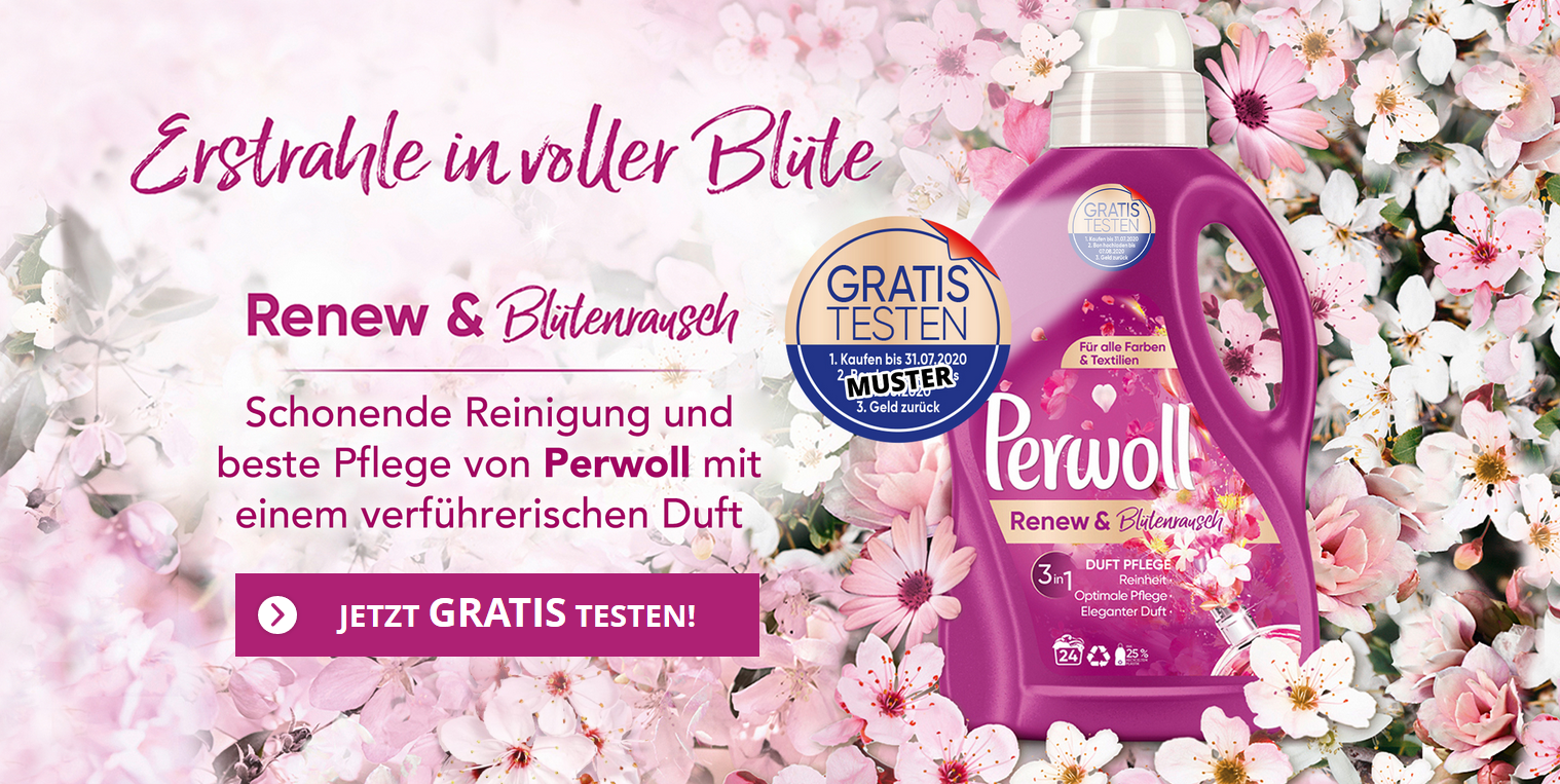 Wieder da! Perwoll Flüssigwaschmittel kostenlos testen - Renew und Blütenrausch