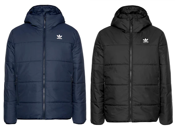 Adidas Men Originals Padded Jacket für 56€ – Winterjacke in Blau & Schwarz, Größen S-XL