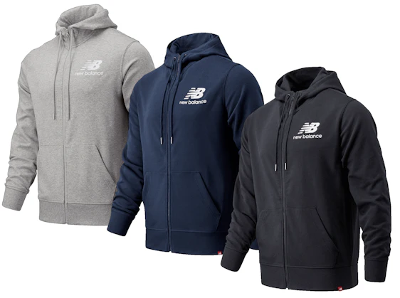 New Balance Essentials Hoodie für 40€ - Full Zip, in drei Farben und Größen von S-XXL