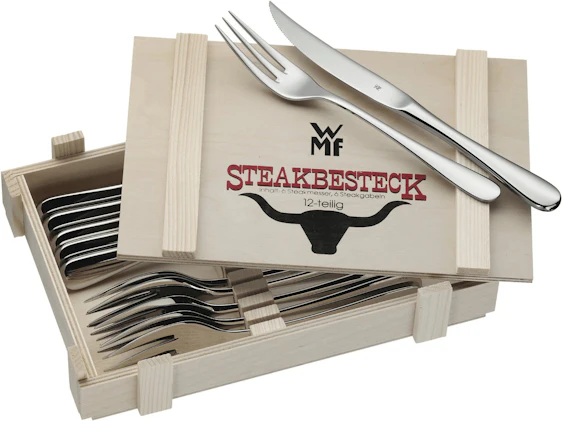 WMF Steakbesteck für 25€ – 12-teilig in Holzkiste