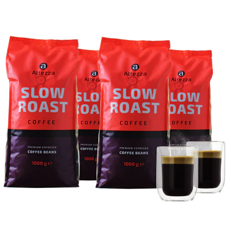 Geht wieder! 4kg Altezza Slow Roast Coffee für 50€ – Espressobohnen + zwei doppelwandige Kaffeegläser