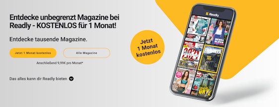 1 Monat Readly gratis testen – Magazin-Flatrate mit über 4.000 Magazinen