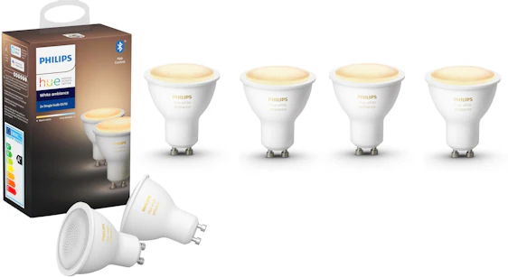 Philips Hue White Ambiance GU10 (6er-Pack) für 90€ – Bluetooth-LED-Spots, 5,5 W, mit Alexa kompatibel