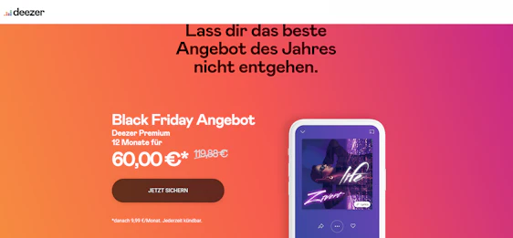 50% Rabatt! Deezer Premium Jahresabo für 60€ oder HiFi für 90€ 🎵 – Spotify-Konkurrent mit 56 Mio. Songs