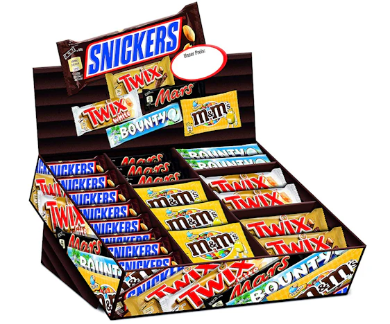 Schoko-Vorrat! Mars Topsellerbox mit 72 Riegeln für 32€ - mit Snickers, Mars, Twix & Co.