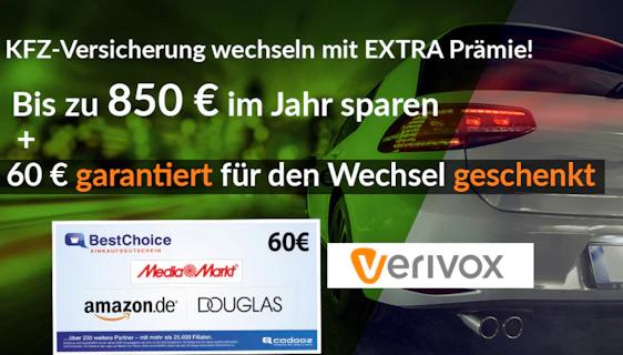 KFZ-Versicherung wechseln über remind.me 🚘 - mit 60€-BestChoice-Gutschein als Prämie