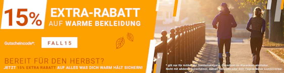 15% Extra-Rabatt auf alle Artikel im Herbstsale bei Jogging Point – z.B.: Nike Dry Trainingsjacke für 36€