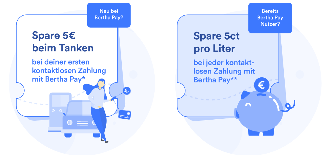 Letzte Chance! Tankrabatt mit Bertha-App: Kontaktlos zahlen &amp; 5 Cent pro Liter sparen + 5€ Rabatt bei der ersten Nutzung ⛽📲
