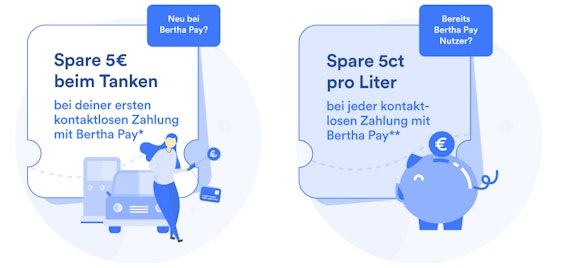 Letzte Chance! Tankrabatt mit Bertha-App: Kontaktlos zahlen & 5 Cent pro Liter sparen + 5€ Rabatt bei der ersten Nutzung ⛽📲