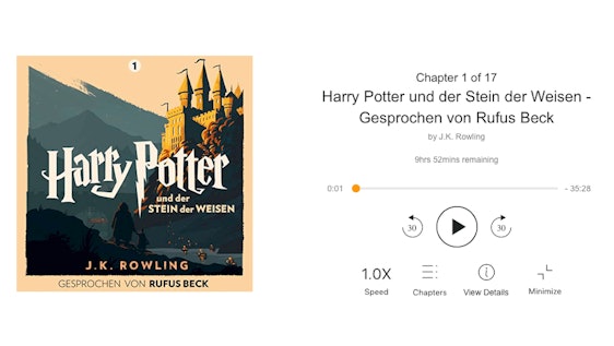 "Harry Potter und der Stein der Weisen" Hörbuch kostenlos streamen – gelesen von Rufus Beck