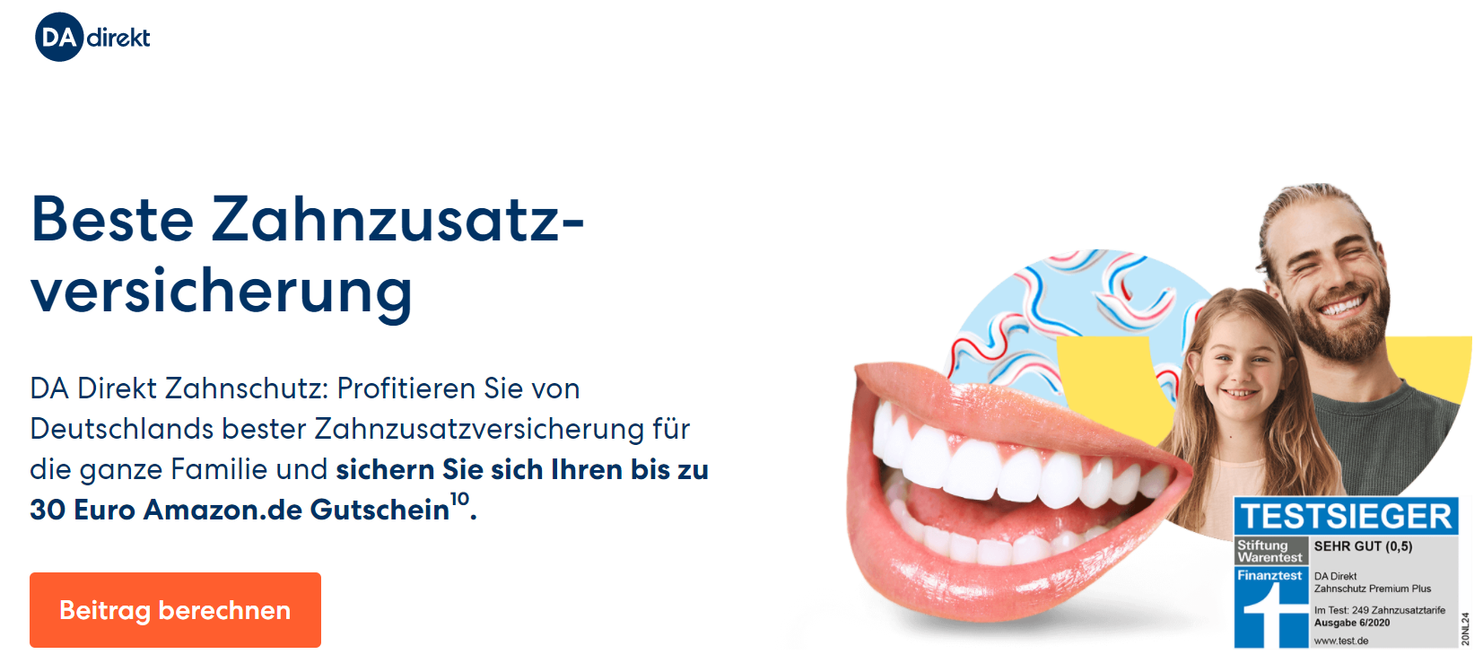 Bis zu 30€ Amazon-Gutschein für Abschluss einer Zahnzusatzversicherung von DA Direkt 🦷💸
