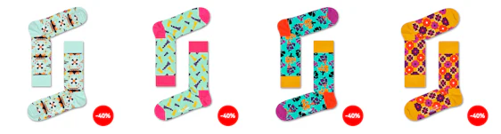 Bye Bye 2020 Sale bei Happy Socks - 40% Rabatt auf ausgewählte Artikel, z.B. Classic Multi-Color Gift Box (4 Paar) für 25€
