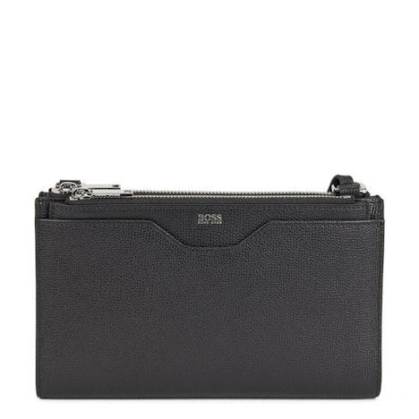 Hugo Boss Kleine Handtasche aus genarbtem italienischem Leder (50402778) schwarz mit 113,10€ Ersparnis