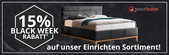 Letzte Chance! Black Week Rabatt bei Yourhome: 15% Rabatt auf das gesamte Einrichten-Sortiment – z.B. Boxspringbett „Salò“ (140x200cm) für 553€ 🛋️🖤