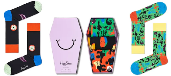 Happy Halloween bei Happy Socks: 20% Extra-Rabatt − z.B.: Halloween Gift Box, Gr.36-40/41-46 für 24€