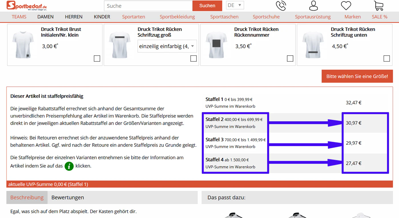 Sportbedarf Staffelpreise Bild 2