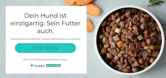 1 Monat 14kg Hundefutter für 4€ – individuell abgestimmtes Futter-Abo von Tails