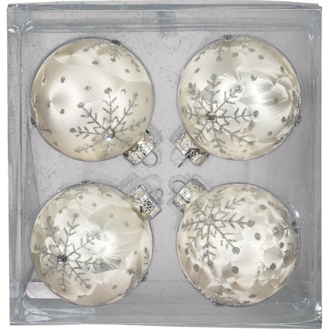 3,83€ auf HGD Weihnachtsbaumkugeln 8cm 4er-Set eisweiß (GC09-83300) sparen