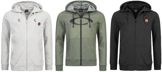 Oakley Hoodie Ellipse oder Louie für 27€ - Full-Zip in drei verschiedenen Varianten