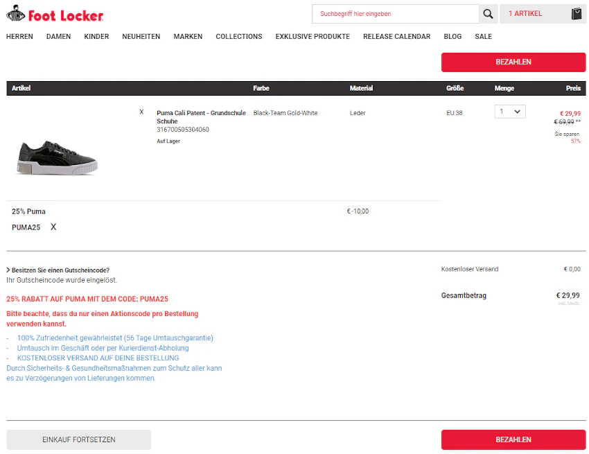 warenkorb-puma-gutscheincode-foot-locker