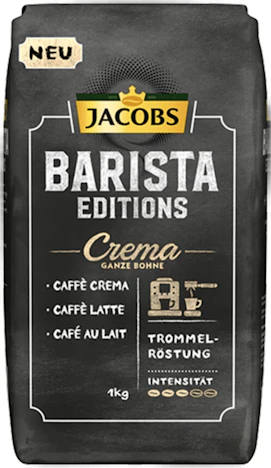 1kg Jacobs Barista Editions für 9€ – Kaffee Crema ganze Bohne