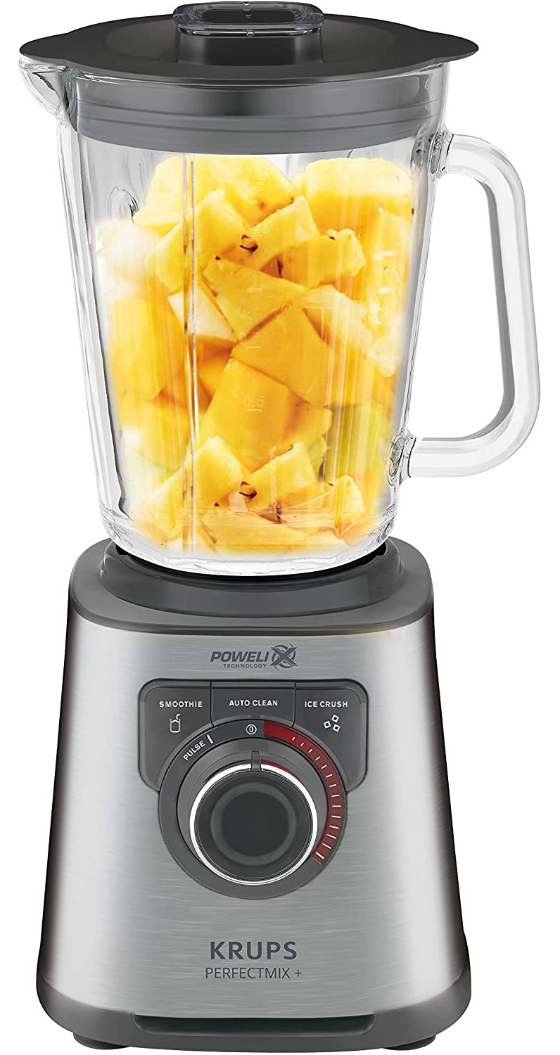 Krups KB403D Perfect Mix+ für 65€ - Hochleistungsstandmixer mit 1.200 Watt und 2l Glasbehälter