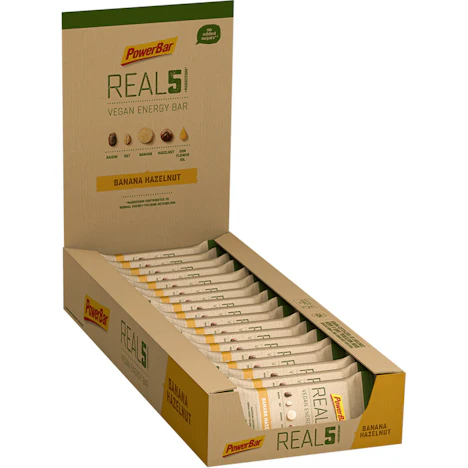 33% Rabatt auf PowerBar Real 5 Vegan Energy Bar 18 x 65g Banana Hazelnut
