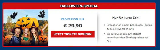 Halloween-Special im Legoland Deutschland - Tageskarten für 29,90€ pro Person