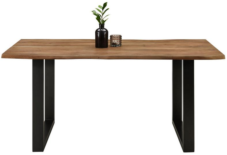Bessagi Home "Malmo" für 209€ – Akazien-Esstisch mit U-Beinen aus Metall, ca.160x85 cm
