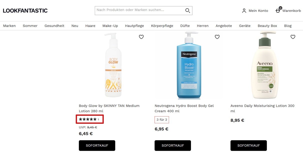 Lookfantastic Produkt-Bewertung