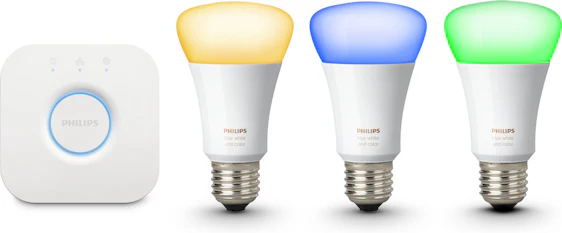 Philips Hue White & Color Ambiance E27 Starter-Kit für 91€ - 3 dimmbare Lampen der 3. Generation + Bridge, ohne Bluetooth