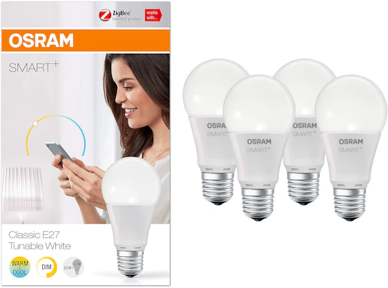 4x Osram Smart+ Classic für 29€ – smarte Glühbirne mit 8,5W (60W), E27, per ZigBee steuerbar