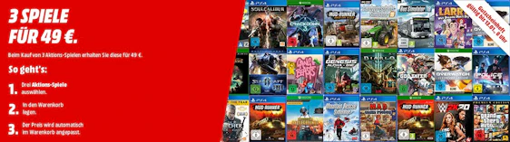 Letzte Chance! 3 Spiele für 49€ oder 79€ bei Media Markt » für PS4, Xbox One, Switch & PC 🎮