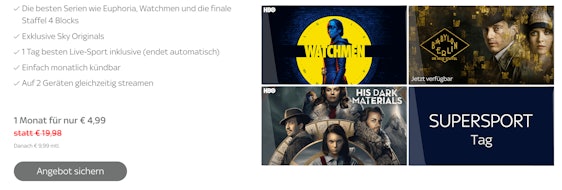 *Vorbei* 1 Monat Sky Entertainment für 4,99€ - inklusive Supersport-Tagesticket