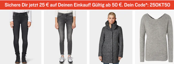 Nur noch dieses Wochenende! 25€ Rabatt ab 50€ MBW bei Tom Tailor - gilt auch für Sale-Artikel