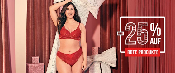 25% Rabatt auf die rote Kollektion bei Hunkemöller - plus zusätzliche 15% oder 5€ ab 25€ MBW + 30fach Payback-Punkte